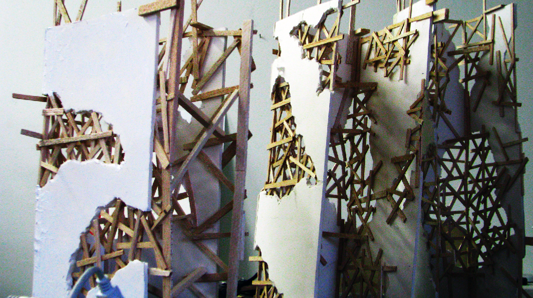 Model City pre-install (2010) balsa wood, foam core